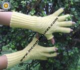 100% Alpaca Wool Knit Fingerless Gloves Solid Color - Product id: ALPACAGLOVES09-36 Photo05