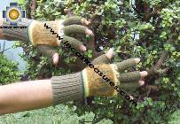 100% Alpaca Wool Fingerless Gloves with Llama Designs Red  - Product id: ALPACAGLOVES09-34 Photo03