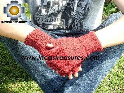 100% Alpaca Wool Fingerless Gloves runa  - Product id: ALPACAGLOVES09-21 Photo01