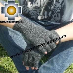 100% Alpaca Wool Fingerless Gloves ushpa  - Product id: ALPACAGLOVES09-21 Photo01
