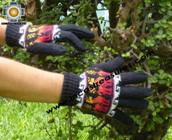 100% Alpaca Wool Gloves with Llama Designs blackcolored  - Product id: ALPACAGLOVES09-14 Photo02