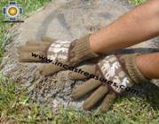 100% Alpaca Wool Gloves with Llama Designs earth   - Product id: ALPACAGLOVES09-10  Photo02