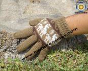 100% Alpaca Wool Gloves with Llama Designs earth   - Product id: ALPACAGLOVES09-10  Photo03