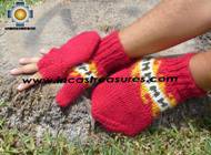 100% Alpaca Wool Hand Knit Mittens Mitts puka - Product id: ALPACAGLOVES09-02 Photo03