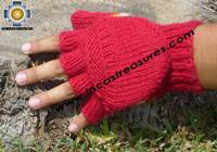 100% Alpaca Wool Hand Knit Mittens Mitts puka - Product id: ALPACAGLOVES09-02 Photo05