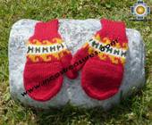 100% Alpaca Wool Hand Knit Mittens Mitts puka - Product id: ALPACAGLOVES09-02 Photo01