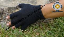 100% Alpaca Wool Fingerless Gloves black  - Product id: ALPACAGLOVES09-21 Photo03