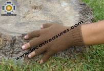 100% Alpaca Wool Fingerless Gloves brown  - Product id: ALPACAGLOVES09-23 Photo03