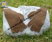 100% Alpaca Wool Fingerless Gloves brown  - Product id: ALPACAGLOVES09-23 Photo01