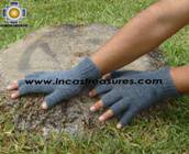 100% Alpaca Wool Fingerless Gloves Gray  - Product id: ALPACAGLOVES09-19 Photo02