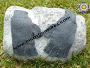 100% Alpaca Wool Fingerless Gloves Gray  - Product id: ALPACAGLOVES09-19 Photo01