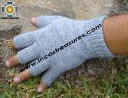 100% Alpaca Wool Fingerless Gloves silver  - Product id: ALPACAGLOVES09-20 Photo03