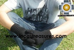 100% Alpaca Wool gloves Black - Product id: ALPACAGLOVES09-06 Photo02