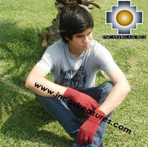 100% Alpaca Wool gloves burgundy - Product id: ALPACAGLOVES09-06 Photo01