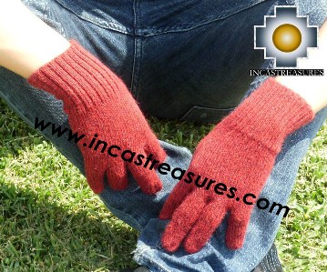 100% Alpaca Wool gloves burgundy - Product id: ALPACAGLOVES09-06 Photo03