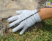 100% Alpaca Wool gloves Silver Gray phuyu - Product id: ALPACAGLOVES09-06 Photo03