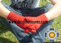 100% Alpaca Wool gloves red - Product id: ALPACAGLOVES09-06 Photo02