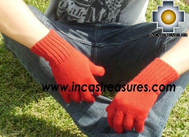 100% Alpaca Wool gloves red - Product id: ALPACAGLOVES09-06 Photo03