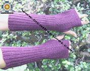 100% Alpaca Wool Wrist Warmers Gloves Solid Color - Product id: ALPACAGLOVES09-35 Photo02