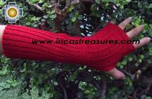 100% Alpaca Wool Wrist Warmers Gloves Solid Color - Product id: ALPACAGLOVES09-35 Photo05