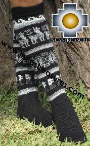 Long 100% Alpaca Socks Classic Black - Product id: ALPACASOCKS13-01 Photo02