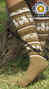 Long 100% Alpaca Socks Classic camel - Product id: ALPACASOCKS13-02 Photo01