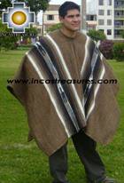 Alpaca Poncho Hualhua brown UNISEX  - Product id: ALPACA-PONCHO09-02 Photo03