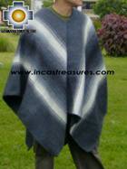 Alpaca Poncho Hualhua gray UNISEX  - Product id: ALPACA-PONCHO09-03 Photo03