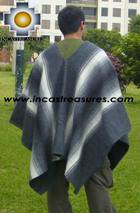 Alpaca Poncho Hualhua gray UNISEX  - Product id: ALPACA-PONCHO09-03 Photo02