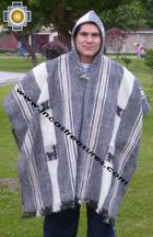 Alpaca Poncho Hualhua Llama with Hood UNISEX  - Product id: ALPACA-PONCHO09-01 Photo03