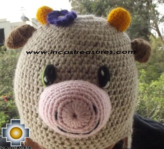 Alpaca Animal Hat Happy Cow -  Product id: Alpaca-Hats13-07 Photo02