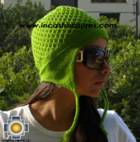 Alpaca Wool Hat Arawi green, solid Color Chullo - available in 14 colors - Product id: Alpaca-Hats09-33 Photo01