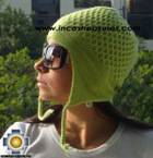 Alpaca Wool Hat Arawi limegreen, solid Color Chullo - available in 14 colors - Product id: Alpaca-Hats09-34 Photo03