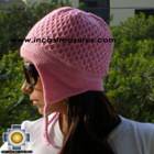 Alpaca Wool Hat Arawi pink, solid Color Chullo - available in 14 colors - Product id: Alpaca-Hats09-36 Photo03