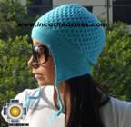 Alpaca Wool Hat Arawi skyblue, solid Color Chullo - available in 14 colors - Product id: Alpaca-Hats09-39 Photo03