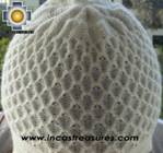 Alpaca Wool Hat Arawi white, solid Color Chullo - available in 14 colors - Product id: Alpaca-Hats09-31 Photo02