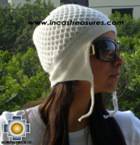 Alpaca Wool Hat Arawi white, solid Color Chullo - available in 14 colors - Product id: Alpaca-Hats09-31 Photo01