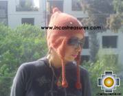 Alpaca Wool Hat with Embroidery Kantuta willapi  - Product id: Alpaca-Hats09-02 Photo02
