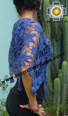 Andean Crochet Poncho Flowers blue - Product id: crochet-poncho-03 Photo02