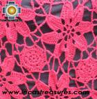 Andean Crochet Poncho Flowers Burgundy - Product id: crochet-poncho-01 Photo03