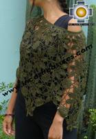 Andean Crochet Poncho Flowers green - Product id: crochet-poncho-07 Photo01
