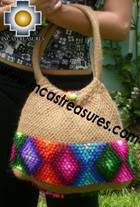Beige handmade alpaca handbag with dots - Product id: HANDBAGS09-02 Photo03