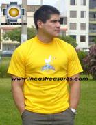 100% Pima Cotton Tshirt Llama Yellow - Product id: cotton-tshirt09-06 Photo03