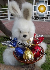 Alpaca stuffed easter bunny chocolate eggs - 100% Baby Alpaca - Product id: TOYS12-06 Photo04
