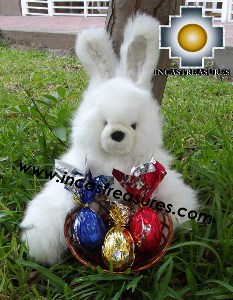 Alpaca stuffed easter bunny chocolate eggs - 100% Baby Alpaca - Product id: TOYS12-06 Photo03