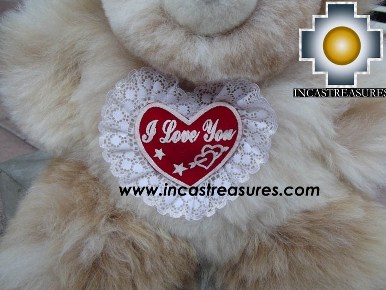 Alpaca stuffed teddy bear valentines day - 100% Baby Alpaca - Product id: TOYS12-05 Photo02