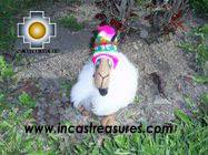 Happy white llama - chullo - little - Product id: TOYS08-30 Photo02
