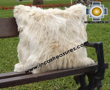 100% Baby Alpaca Cushion Both Sides Premium SURI Black - Product id: Alpaca-cushion12-11beige Photo04