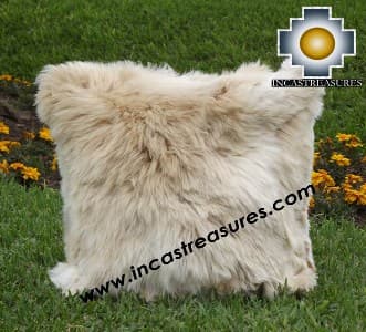 100% Baby Alpaca Cushion Both Sides Premium SURI Black - Product id: Alpaca-cushion12-11beige Photo01