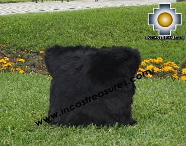 100% Baby Alpaca Cushion Both Sides Premium SURI Black - Product id: Alpaca-cushion12-09black Photo03